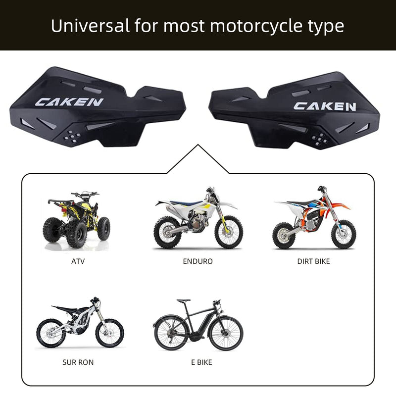 PRO CAKEN Universal 7/8" 22mm and 1 1/8" 28mm Handle Bar Hand Guards CNC Bracket for Dirt Bike Motocross ATV Scooter for CRF KLX KX LTR TRX SX SXF EXC XCW Grizzly Hawk 250 Bicycles-Black Black