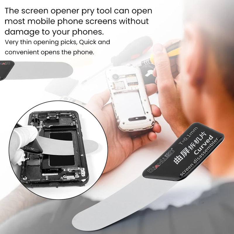 5Pcs Screen Disassembler Pry Tool, Ultra-Thin Stainless Steel Spudger Opening Blade, Professional Mobile Phone & LCD Casing Repair Tool Kit, for Curved LCD Casing, Smartphone, Tablet 5pcs