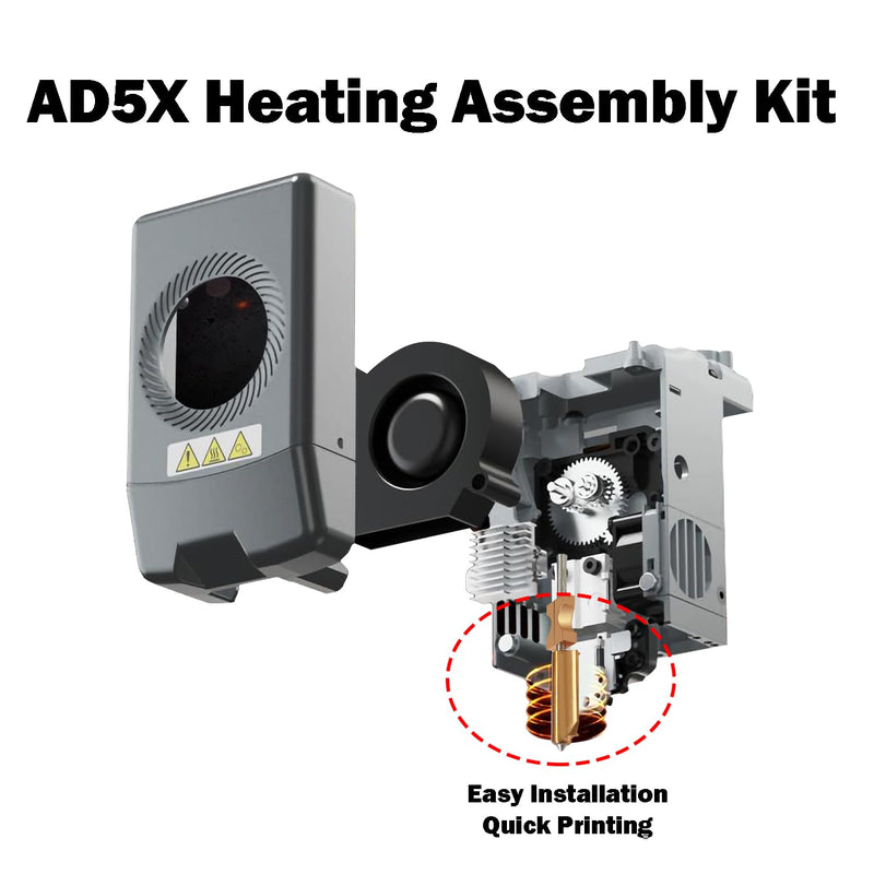 AD5X Hotend Heating Assembly Kit for Flashforge 3D Printer | Heating Kit with Thermistor/Heater Cartridge/Metal Clip, Heat-Resistant, Wear-Resistant Long-Lasting, Easy Quick-Change AD5X Heating Kit
