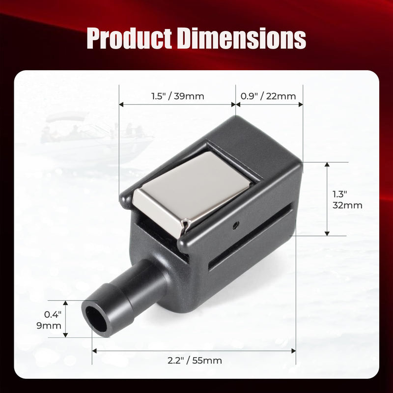 Female Fuel Line Connector, Compatible with Mercury Outboard Motor Engine End 5/16 Inch 8mm, Replaces 13563q3 22-13563A3 18-8076, Works with mercury outboard fuel line 1