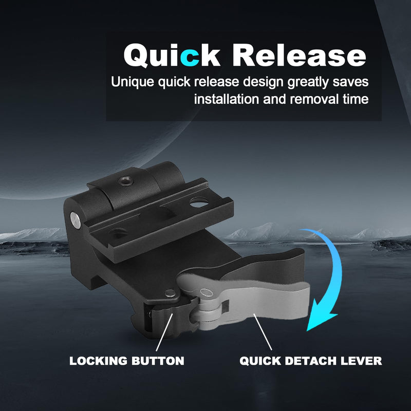 New Aluminum Quick Release 3X Magnifier Mount Central Height :1.93 inches (with 7mm Spacer) for G33 G43 G45 Flip-to-Side Mount Kit Optics Base QD Compatible with Standard 21.2mm Base Mounting