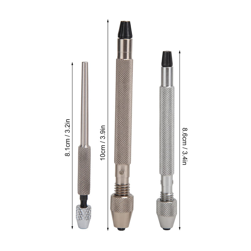 Watch Repair Tool, 3pcs Pin Vise Hand Drill Set Watches Hand Pin Vises Metal Hands Drill Watch Repairing Tool Accessory for Watchmakers Drilling Tool Model Making Precision Pin
