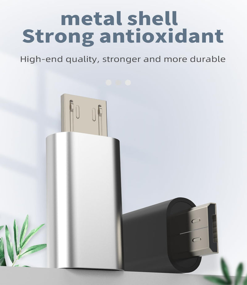 Lightning to Micro USB Charging Adapter(3 Pack) for iPhone Micro USB Female Jack Android Phone Data Cable Compatible with Samsung Galaxy S6 S7 Edge+ S7Active Note5 to-mc