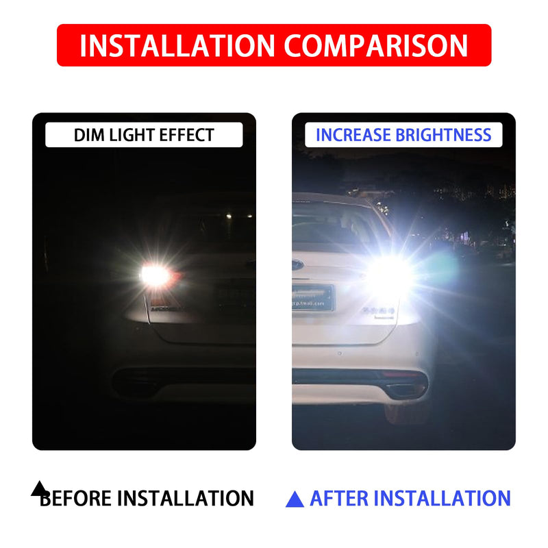 4PCS 921 912 LED Brake Lights, T15 45SMD-4014 Chipsets Backup Reverse Light Bulbs, 906 W16W Error Free Super Bright LED Bulb Replacement for Car Truck Cargo Backup Reverse Lights (White) White