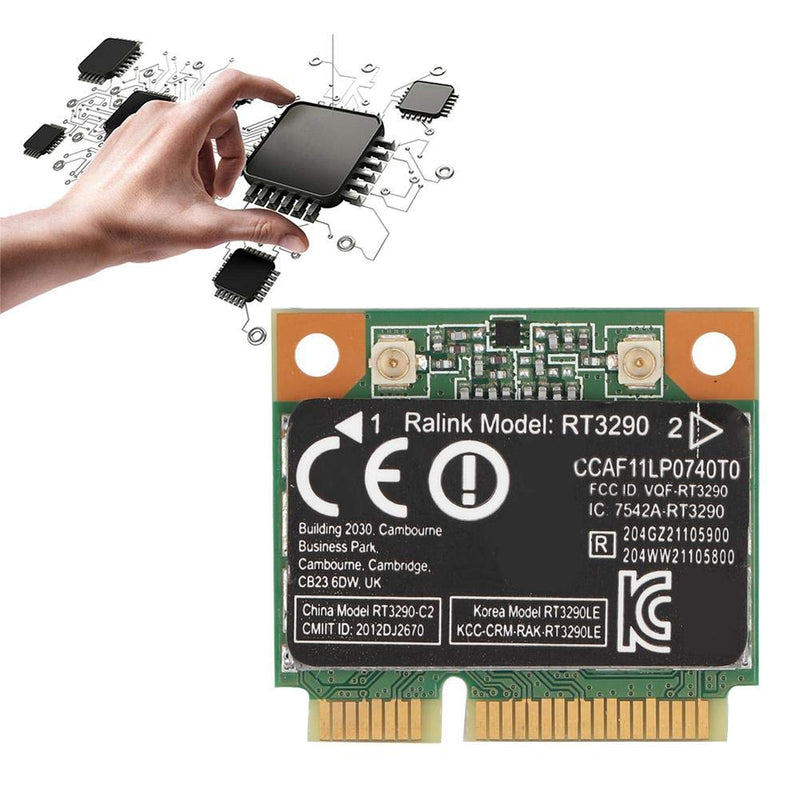 ASHATA Mini Network Card,2.4G Bluetooth 3.0 PCI-e Network Card,RT3290 Wi-Fi Network Adapter Card,Support 802.11N up to 150Mbps,for Mini PCI-E Port Computer