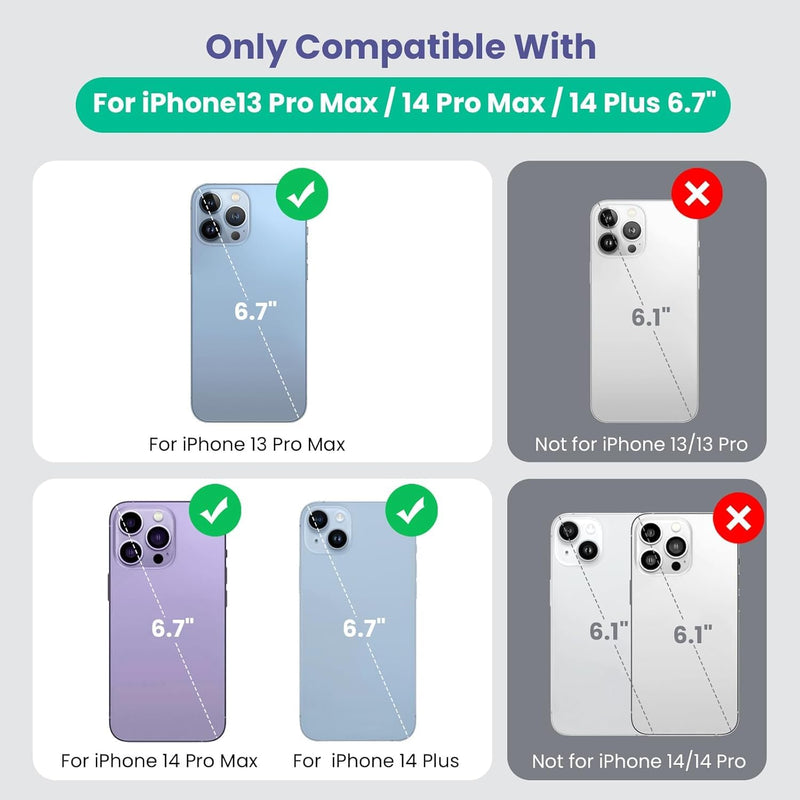 Pxwaxpy Battery Case for iPhone 13 Pro Max/14 Pro Max/14 Plus,Slim 8600mAh Charger Case Upgraded 360°Anti-Fall Protection Rechargeable Charging case for iPhone 13 Pro Max/14 Pro Max/14 Plus Black