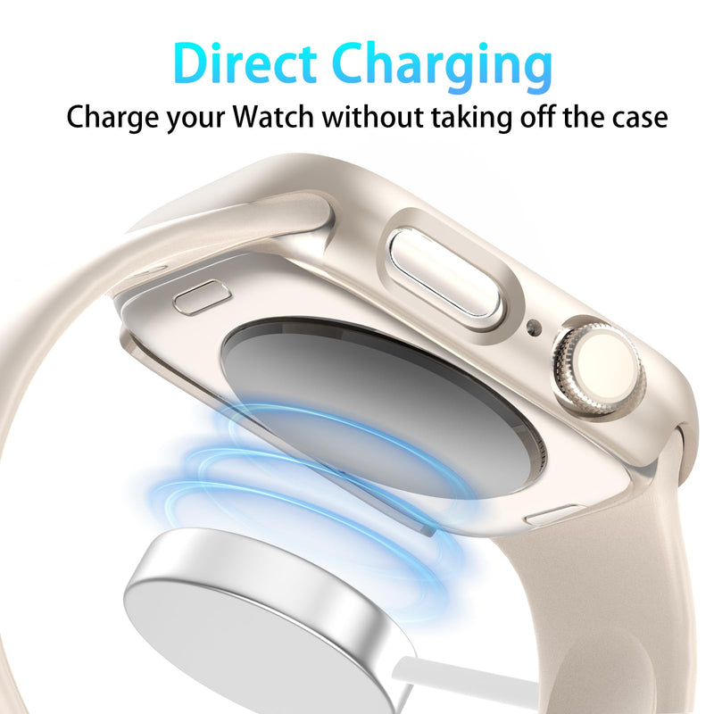[6 Pack] Case Screen Protector Compatible with Apple Watch Series 9 8 7 41mm, Ultra-Thin Hard Full Coverage Protective Cover for iWatch 41 mm Black/Transparent/Pink/Gold/Starlight/Rose Gold