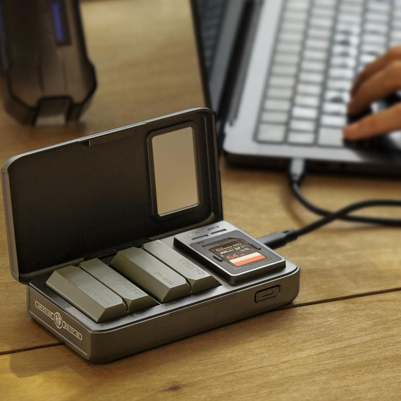 Tilta All-In-One Recharge Companion for NP-FZ100 | FX3, FX30, FX2, ZV-E1, FX30B, A7S III, A7 IV Battery Charger & Power Bank | 30W PD QC Fast Charging | SD TF Card Slot 312MB/s | 18W PD Output - Black