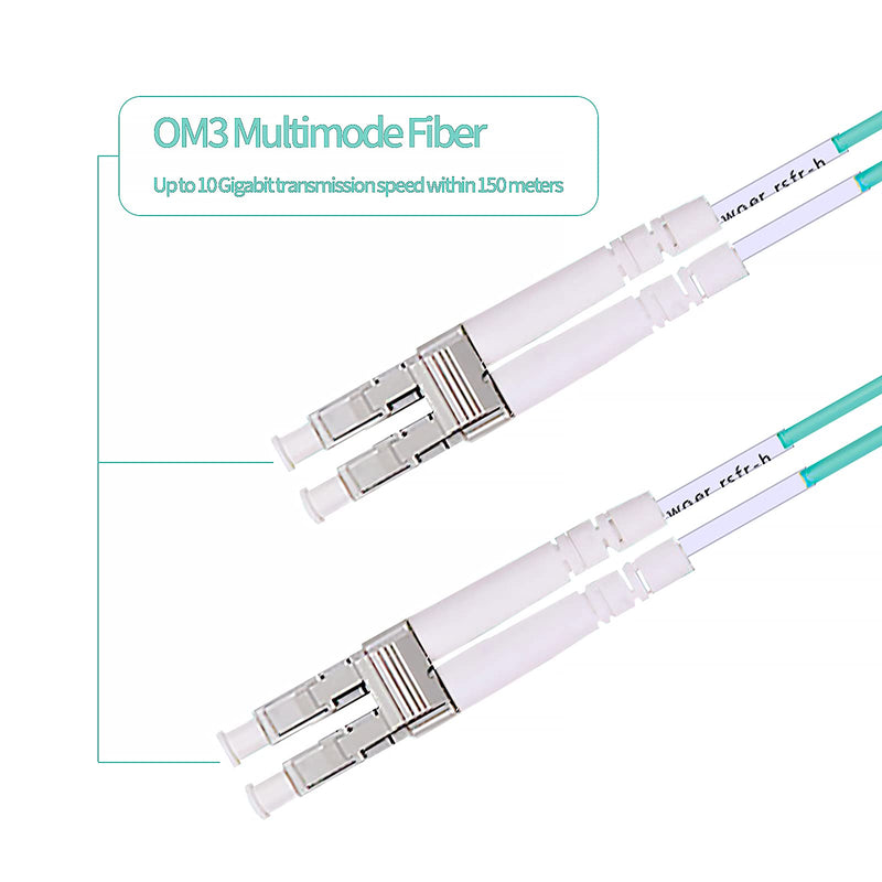 QSFPTEK OM3 LC to LC Fiber Patch Cable, 10GB Duplex LC-LC 50/125um Multimode Fiber Optic Cord LSZH 4 Meter(13.28ft)-4pack 4M 4pack
