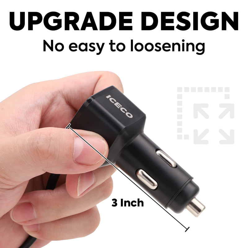 ICECO 12 Volt Male Cigarette Lighter Plug, DC Power Cable for Car Refrigerator, 16AWG 8 FT Long (2.5 Meters), Male Socket Adapter (NOT Suitable for VL35 Series) DC Cord