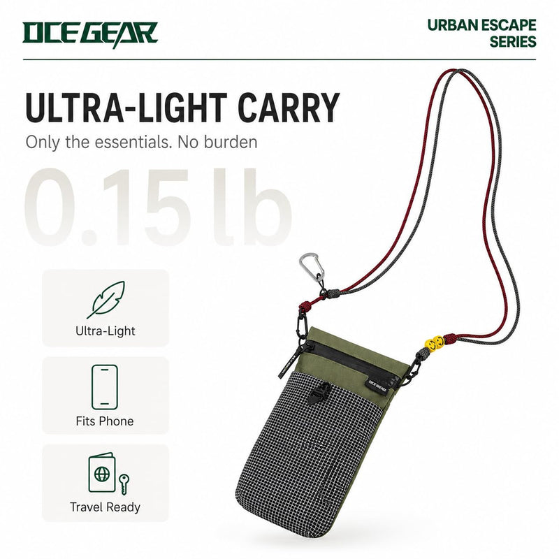 Cell Phone Bag with Strap Lightweight Crossbody Phone Purse with Nylon Lanyard Fits iPhone 12-17 for Travel Casual Walking Green