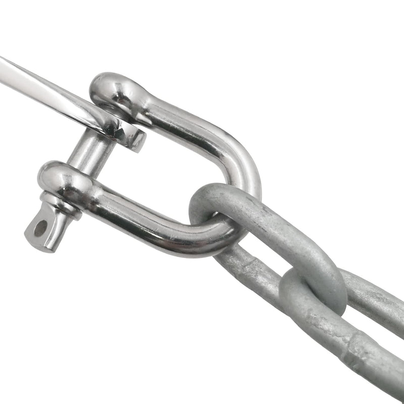 SHENGHUISS D Shackle Stainless Steel 316 Marine Hardware Boat Anchor D Ring Forged Shackle 1/2 inch 2 Pack