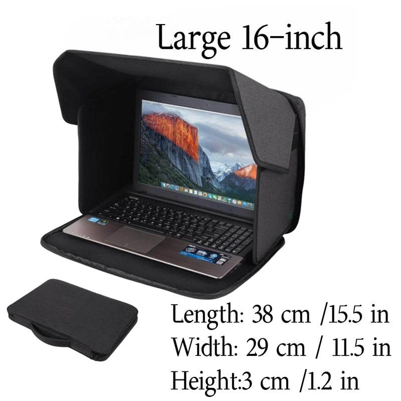 Laptop Sun Shade, Fits 12–16-inch laptops, Anti-Glare Privacy Screen Cover, Foldable Laptop Protective Cover，Ideal for Outdoor Work