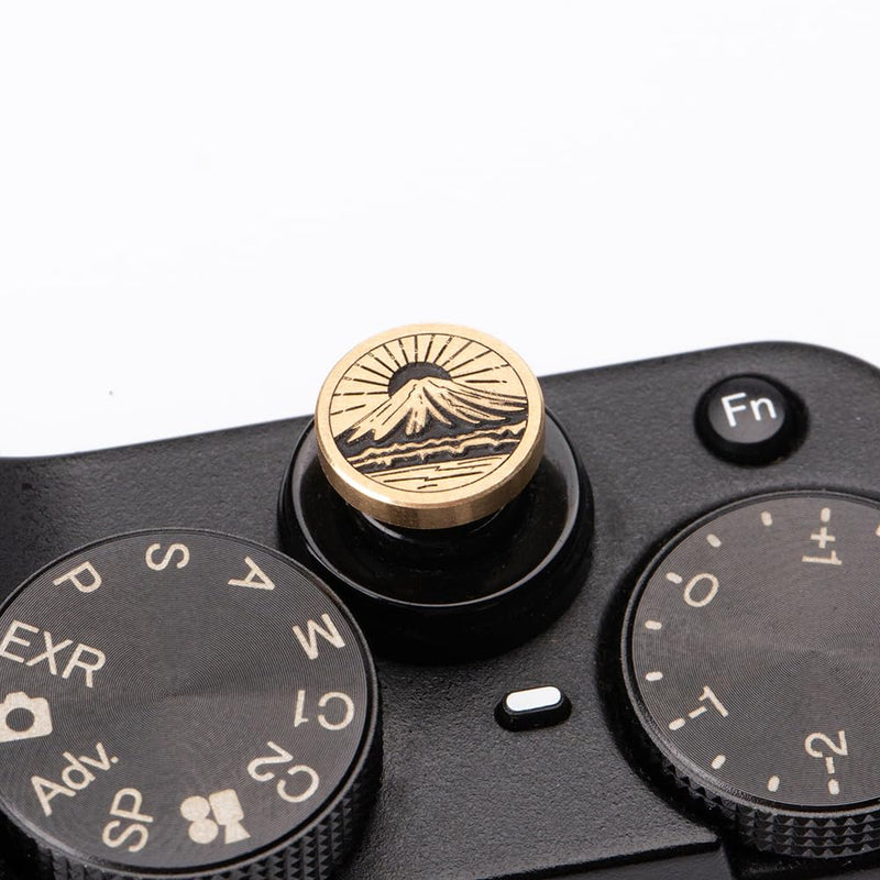 Fuji Mountain Sunrise Pattern Camera Metal Hot Shoe Cover Shutter Decorative Button Set for Fujifilm X-Pro3 xpro2 xpro1 xt30 xt4 xt5 (Copper Alloy-Shutter Decorative Button) Copper Alloy-Shutter Decorative Button