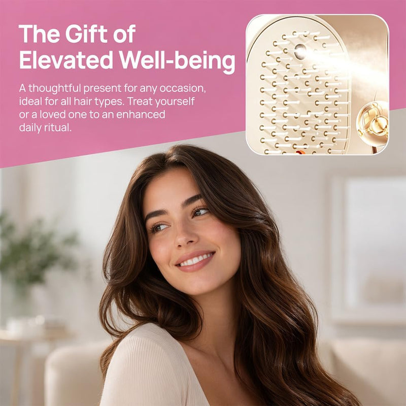  [AUSTRALIA] - Electric Spray Air Cushion Massage Comb, Rechargeable Detangling & Anti-Frizz Hair Brush, Hair Brush with Water Spray, Self-Cleaning Anti-Tangle, Steam Hair Straightener for Wet & Dry Hair(White)