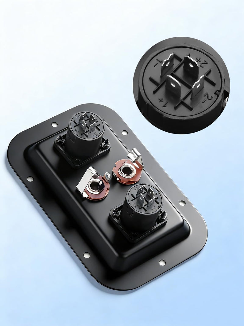Speaker Junction Box,with Dual NL4FC 4 Pin Speakon Socket & 1/4" Female Jacks for Stage Speaker, Car/Home Audio DIY (2 Pack)