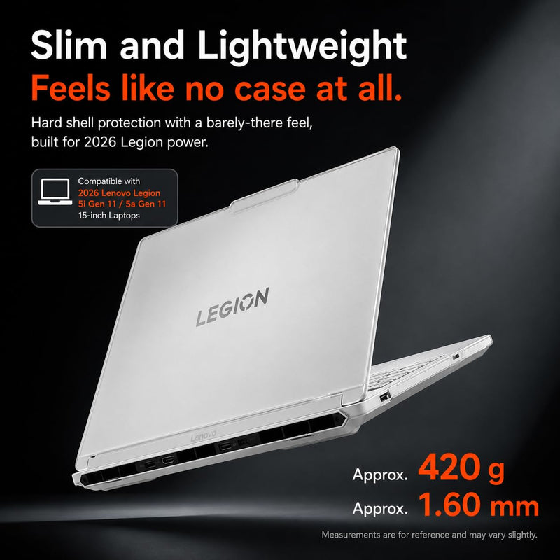 IMMOENUC Case Set Compatible with 2026 Lenovo Legion 5i/5a Gen 11 15-Inch | Matte PC shell, vented bottom, anti-fingerprint finish, keyboard cover and screen protector included