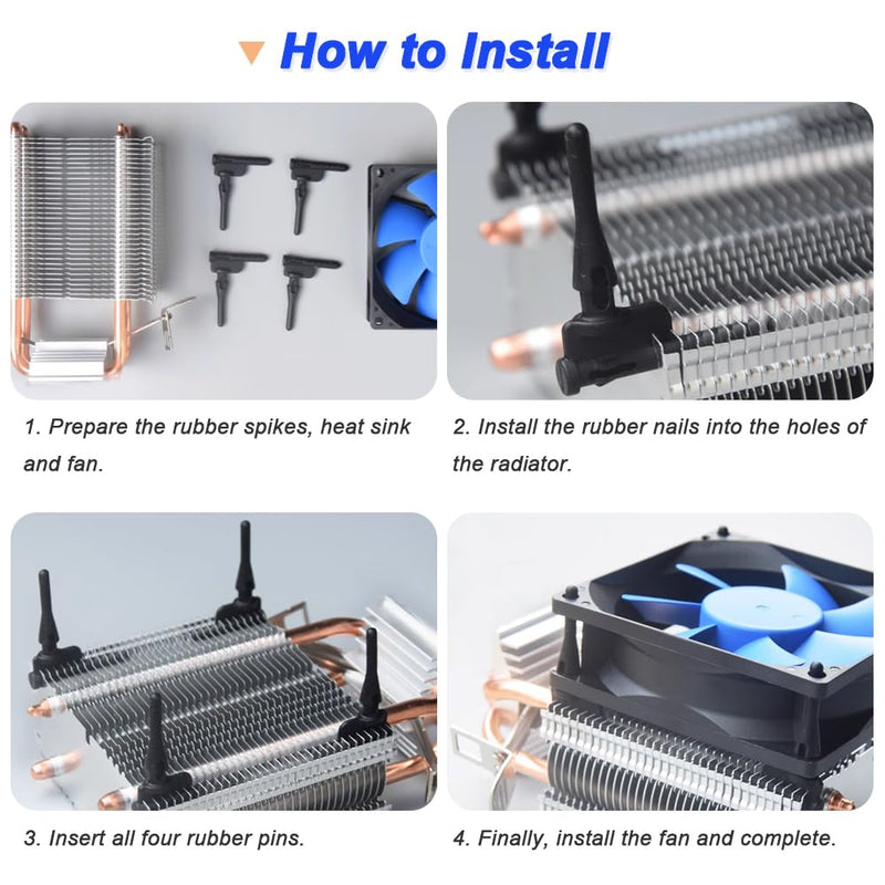 CPU Fan Rubber Screws, PC CPU Fans Black Rubber Reducing Noise Anti-Vibration Screws, Computer Cooling Fan Soft Rubber Mounting Screws for PCCOOLER Fan (50 Pcs)