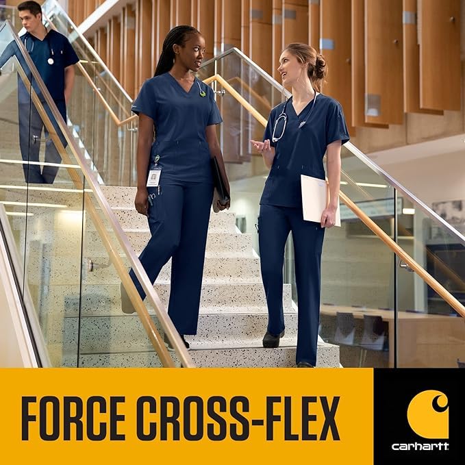 Carhartt Scrubs for Women Force Cross-Flex Cargo Joggers Pants with Drawstring and 8 Pockets Medium Black