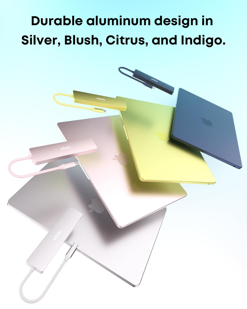 7-in-1 USB C Hub with 4K@60Hz HDMI, 2 USB-A, 1 USB-C, 100W PD Charging, SD 3.0 /TF 3.0 Card Reader, Compatible with MacBook Pro/Air/Neo, iPad Pro, iMac, iPhone 15-17 (Blush) Blush
