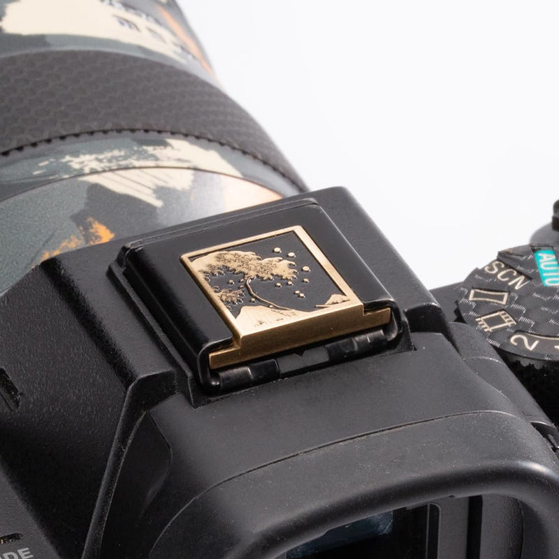 Kanagawa Wave Pattern Camera Metal Hot Shoe Cover for Sony A1 A7C A7CR A7CII A7R A7M2 A7M3 A6700 A6600 A6500 A6400 A6300 (Copper Alloy-for Sony) Copper Alloy-For sony