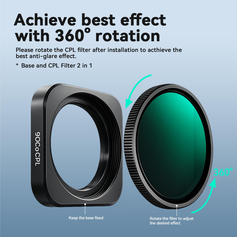CPL Filter Compatible with TERUNSOUL D016 Dash Cam | Circular Polarizing Lens Filter for Front Camera, Anti-Glare Polarizer, Reduce Reflections, Multi-Coated HD Optical Glass