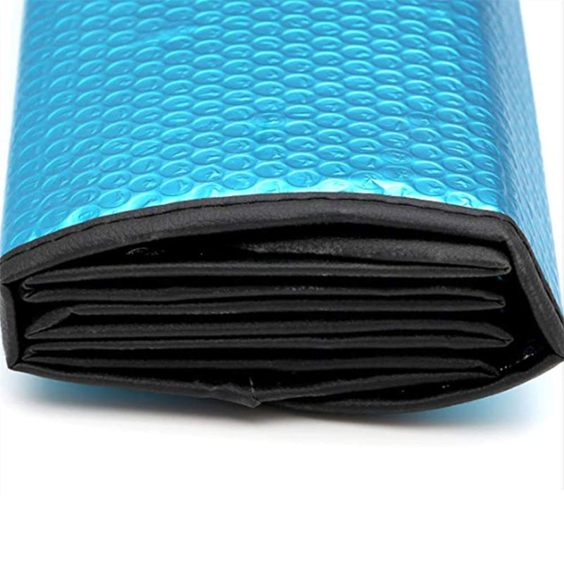Car Windshield Sunshade-Thicken 5-Layer Bubble Block Heat and Sun UV Rays,Front Windshield Sun Shade,Sun Visor for Car- Keeps Your Vehicle Cool - 57 x 27.5 Inch (Blue) Blue
