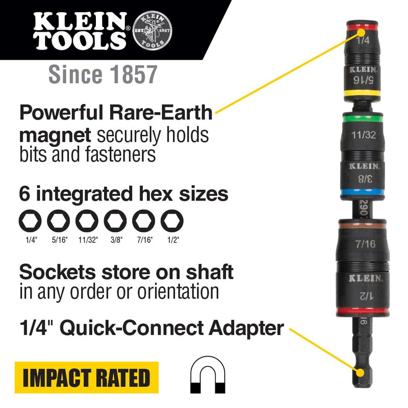 Klein Tools 85517HD 2-Piece Impact Driver Set with 11-in-1 Screwdriver/Nut Driver and 7-in-1 Impact Flip Socket