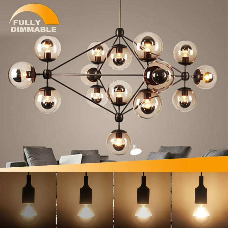 Half Chrome Light Bulb,6W (60W Equivalent) Dimmable LED Edison Bulb,G80/G25 Globe Shape Decorative LED Bulbs,Half Gold Reflected Light 2700K Soft White E26 Base Pack of 4