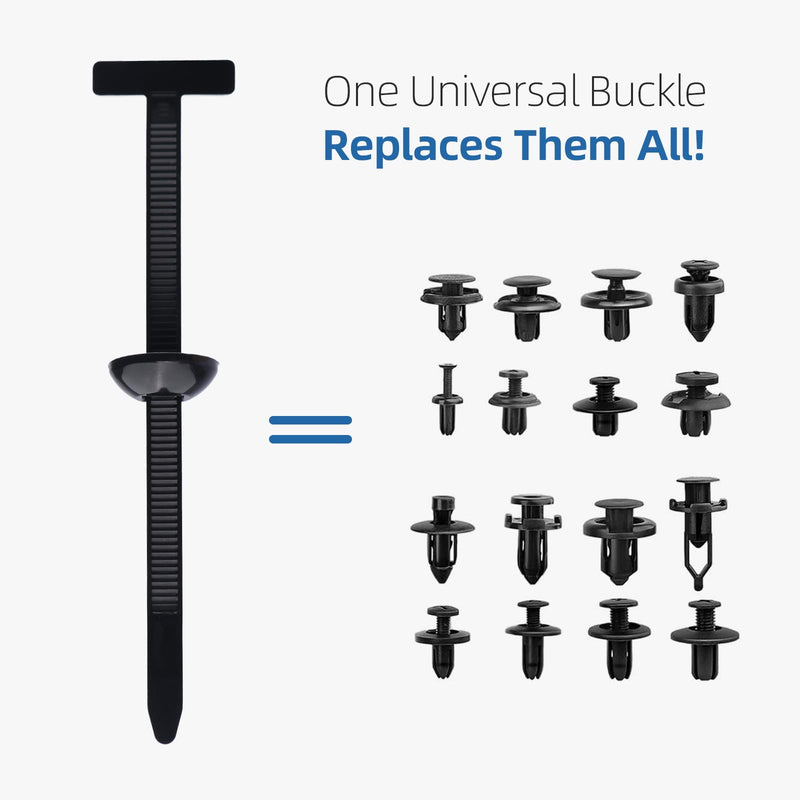 100 Pcs Nylon Universal Cable Tie Buckle for Car - Self-Locking and Easy Install Zipper Clips with Pin & Button Design - UV-Resistant Zip Tie for Quick and Effortless Car Daily Repair 100