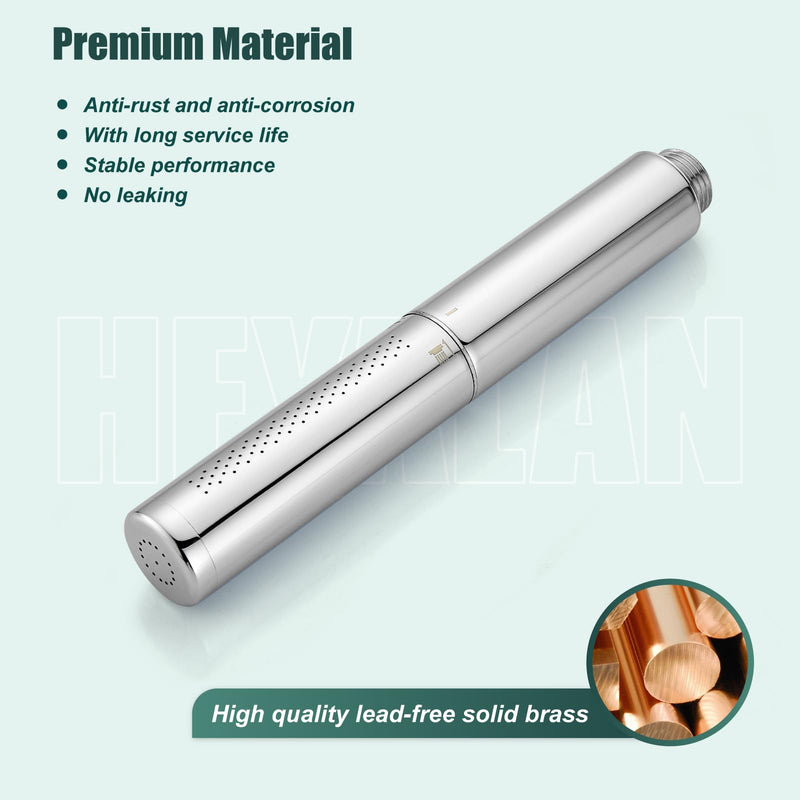 Heyalan Brass 2 in1 Function Handheld Spray Hand Shower High Pressure Handheld Sprinklert Shower Wand with Shower Hose and ABS Hand Shower Holder, Polished Chrome Basic