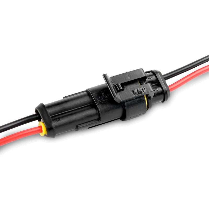 Nilight GA0007 1 2Pin Way 16AWG Waterproof Wire 1.5mm Series Terminal Connector-5 Pack 2Pin Wire Harness 5Sets