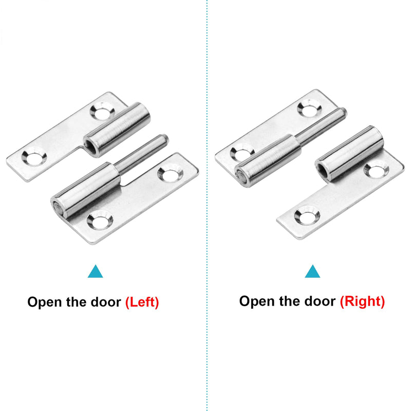 12 Pack H-Shaped Lift Off Hinge for Cabinet Door, 2" x 1-3/8", Left & Right | 304 Stainless Steel