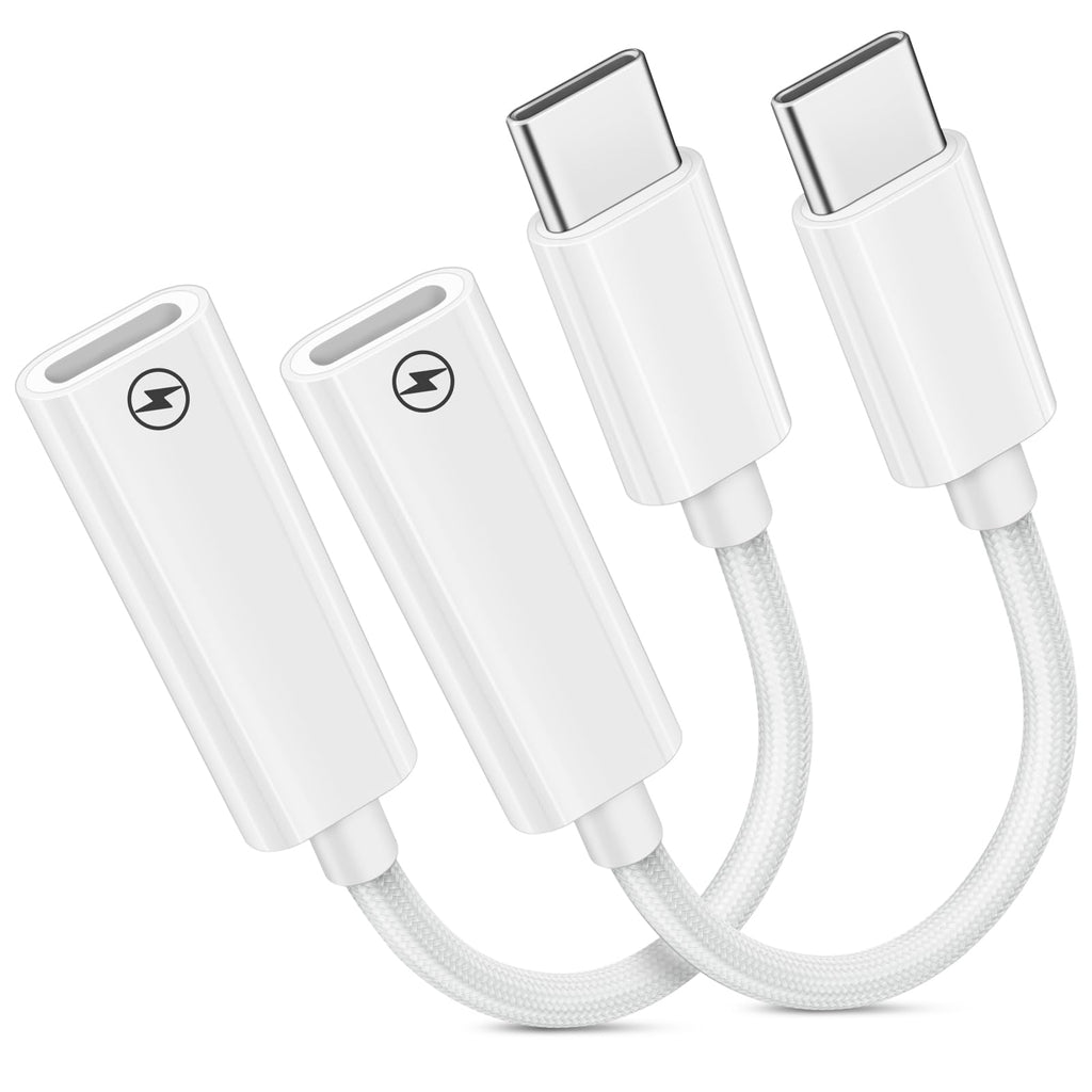 USB-C to Lightning Cable Adapter for Apple iPhone 15 Pro Max iPad Air Mini 6 Only PD Fast Charging Data Transfer USB Type C Connector for Lightning to USB C Converter Charger Cord Accessories 2 Pack