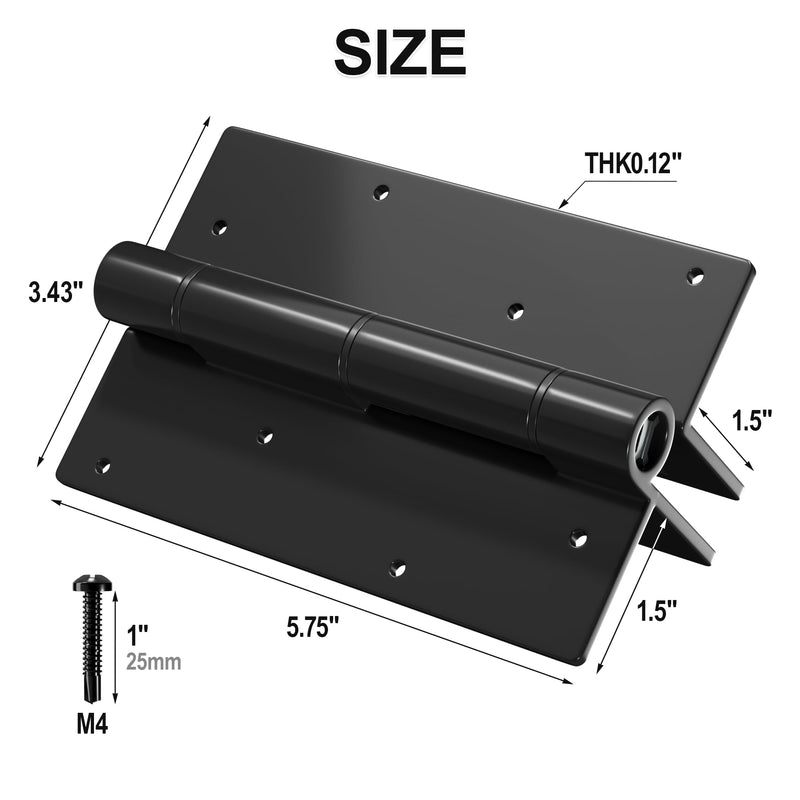 1 Pair 5-3/4” Aluminum Self Closing Gate Hinges, Adjustable Spring Hinges Fence Gate Hinge for Metal Gates, Pool Gates, Aluminum Gates (1) 1