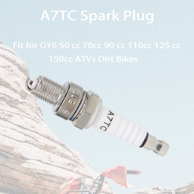 A7TC Spark Plug Fit for GY6 50 cc 70cc 90 cc 110cc 125 cc 150cc ATVs Dirt Bikes Go Karts Scooters Quad 4 Wheeler Pit Bike Dune Buggy Sandrail Moped Roketa Taotao Etc .(1 pcs) 1 pcs