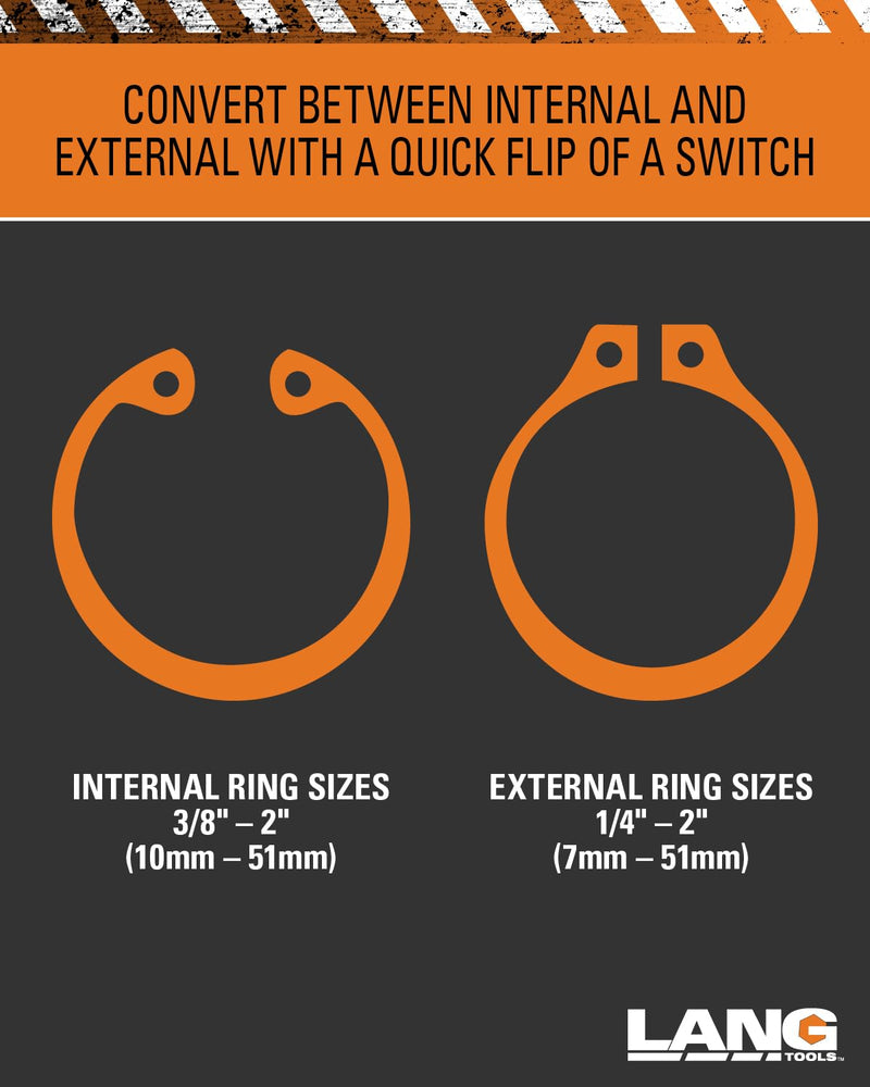 A & E Hand Tools Lang Tools 1434 Internal/External Quick Switch Retaining Ring Pliers and Tip Kit