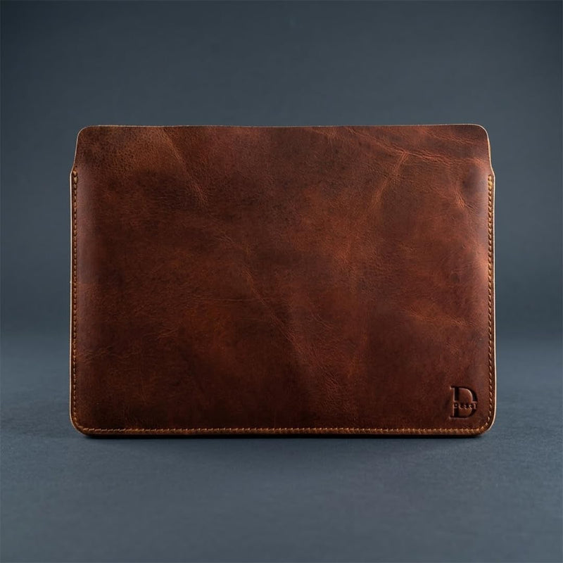 Dessi Matte Crazy Horse Leather Sleeve for 11-Inch iPad Pro | iPad Air Compatible, Galaxy Tab S9 Compatible, Minimalist Flat Pouch, Naked Fit