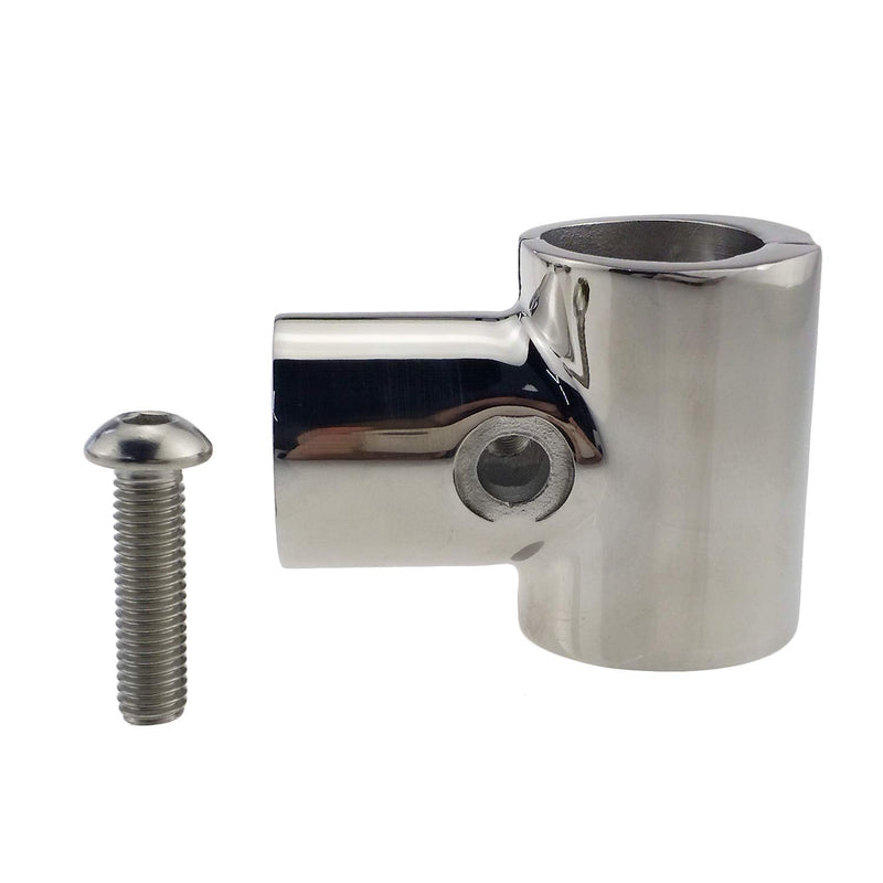 NRC&XRC Heavy Duty 316 SS Polished Boat Hand Rail Fitting- 90 Degree T/Tee Hinged/Split for 7/8" OR 1 INCHTube 7/8"