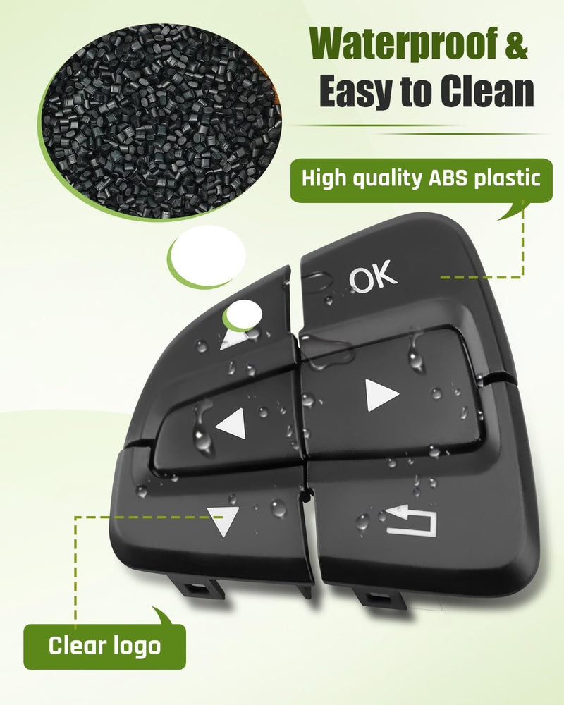 Steering Wheel Buttons Replacement Fit for Mercedes Benz GLS GLE W166/A W176/B W246/CLA W117/CLS W218/GLA W156/SL W231/ SLC W172, 12 Buttons (Black)
