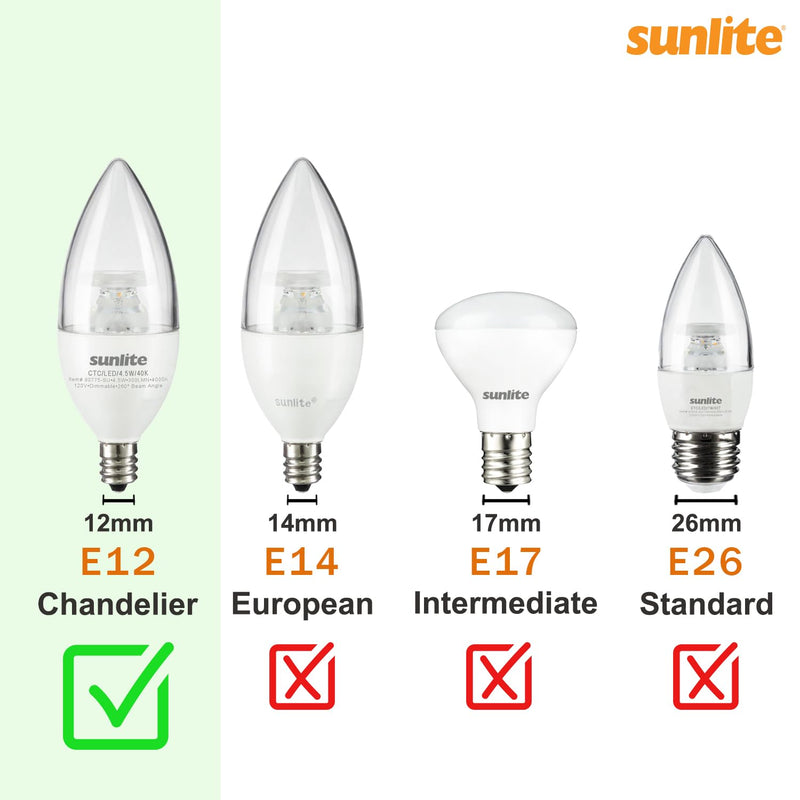 Sunlite G16.5 Light Bulb LED, 7 Watts (60W Equiv.), 500 Lumens, Dimmable, Type G Globe Shape E12 Candelabra Base, Short Bulbs, Vanity Mirror Bulbs, Energy Star, 2700K Soft White, Frosted, 6 Count Frost