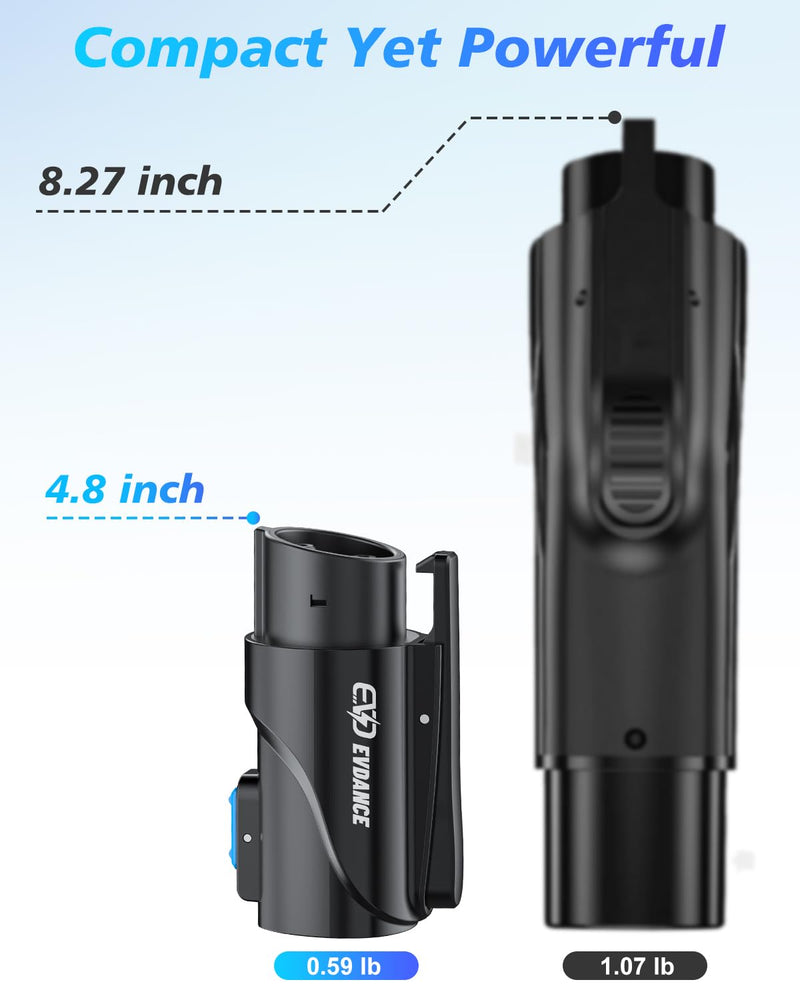NACS to J1772 Charging Adapter - Max 80 Amp & 250V J1772 EV Adapter Compatible with Tesla High Powered Connectors Destination Chargers and Mobile Connectors (Black) Black