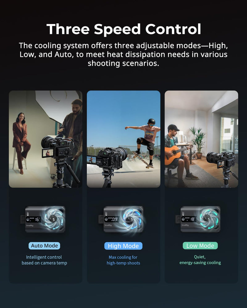 SmallRig TEC Cooling Fan Built-in Battery, External Camera Cooling System with TEC Cooling Module, for Sony A7 IV/A7S III/A7C II/A6700/ ZV-E10 / ZV-E10 II/FX3/FX30, for Canon R5/R5 II/R6 III/R6 V TEC+Cooling Fan