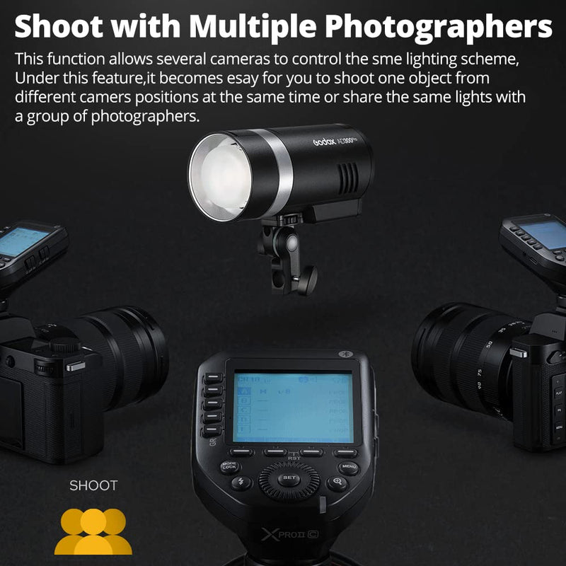Godox XproII-C Trigger, Godox Flash Trigger for Canon, TTL Wireless Flash Trigger, HSS 1/8000s, 11 Customizable 5 Group Button, Can Bluetooth Connection (XproII-C)