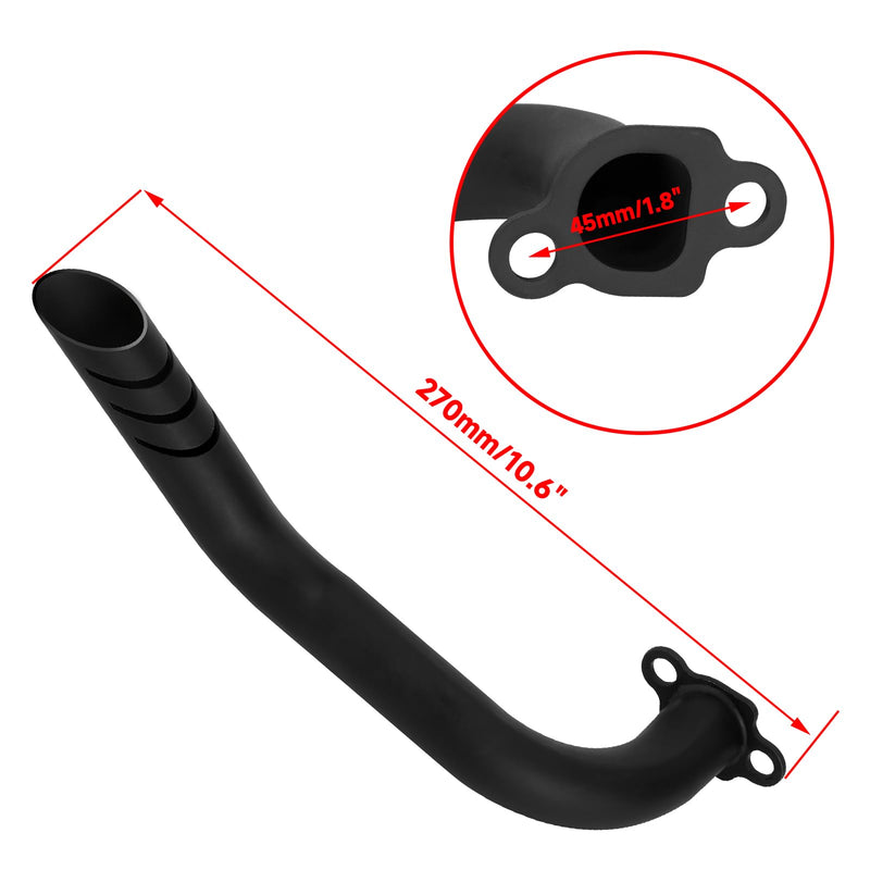 HIAORS 212cc Exhaust Pipe Jet Kit Compatible with Predator 224cc 196cc Mini Bike Coleman CT200U BT200X CT200U-EX Baja Warrior MB200 Axis M200 GX200 6.5hp Clone Engine KT196 Go Kart Performance Parts A-Black