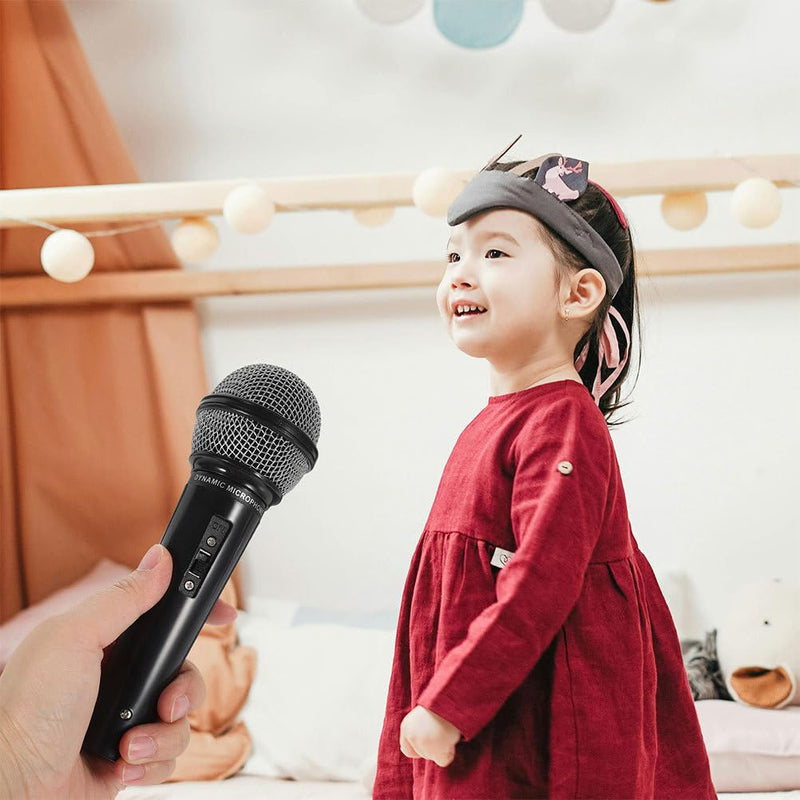 NUOBESTY Fake Microphone for Kids Handheld Microphone Prop Plastic Mics Pretend Toys for Karaoke Costume Prop Halloween Party Favors 16Pcs