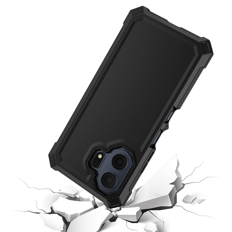 for TCL NXTPAPER 70 Pro 5G Phone Case with Screen Protector Black | TCL NXTPAPER 70 Pro Case Full Body Protection Front PC Back Soft Silicone Bumper,Heavy Duty Protection Shockproof Corner