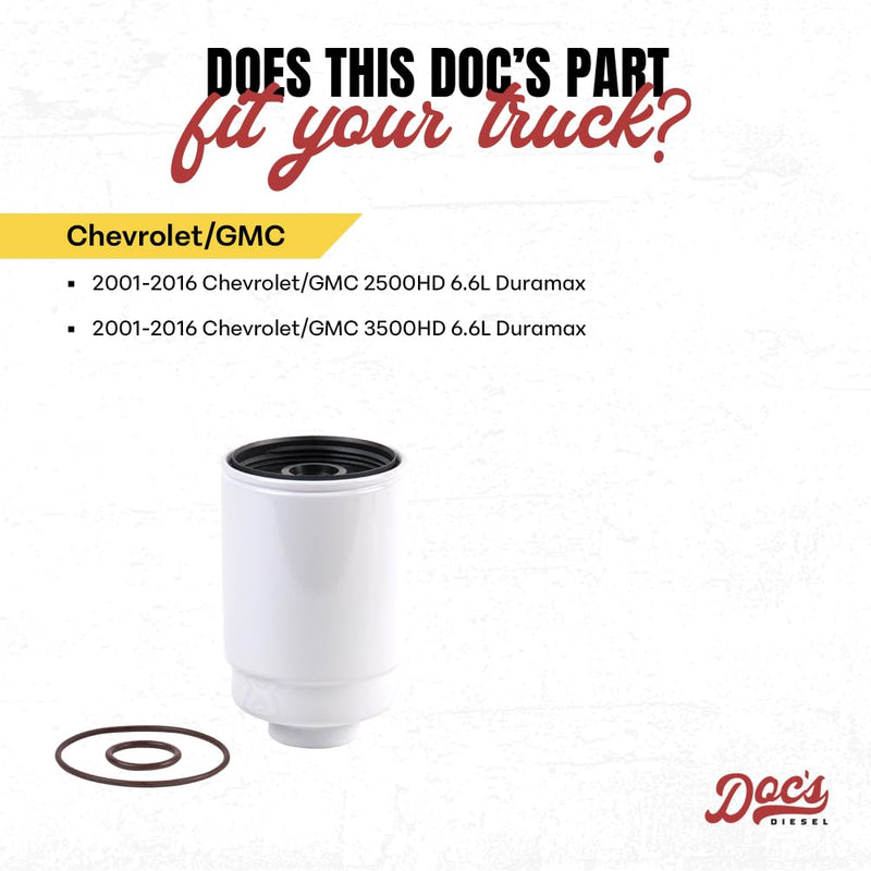 Doc's Diesel Fuel Filter DPS9059 | Compatible with Chevrolet/GMC 6.6L Duramax 2500HD, 3500HD 2001-2016 | Replaces TP3018 1-Pack