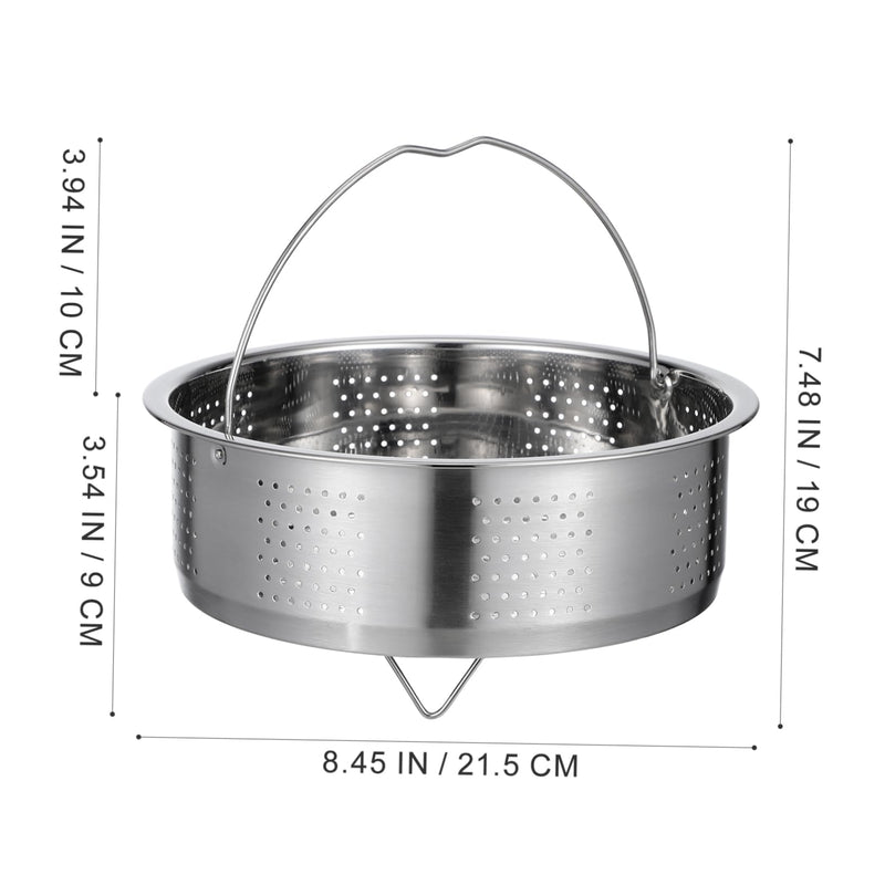 DOITOOL Stainless Steel Steamer Basket for Pot, 8.65inch/22cm Vegetable Steamer Basket Insert Steaming Rack with Handle, Vegetables Fruit Strainers and Colanders for Home Kitchen Cooking 21.5X21.5X9CM