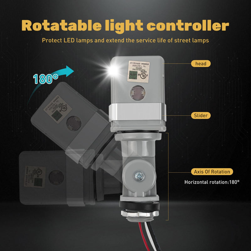 4 Pack Photo Cell for Outdoor Lighting Dusk to Dawn Sensor Photoelectric Switch for Porch Yard LED Flood Lights, 120VAC 50/60Hz Photocell Sensor IP54 Waterproof 4